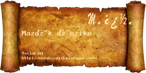 Mazák Őszike névjegykártya